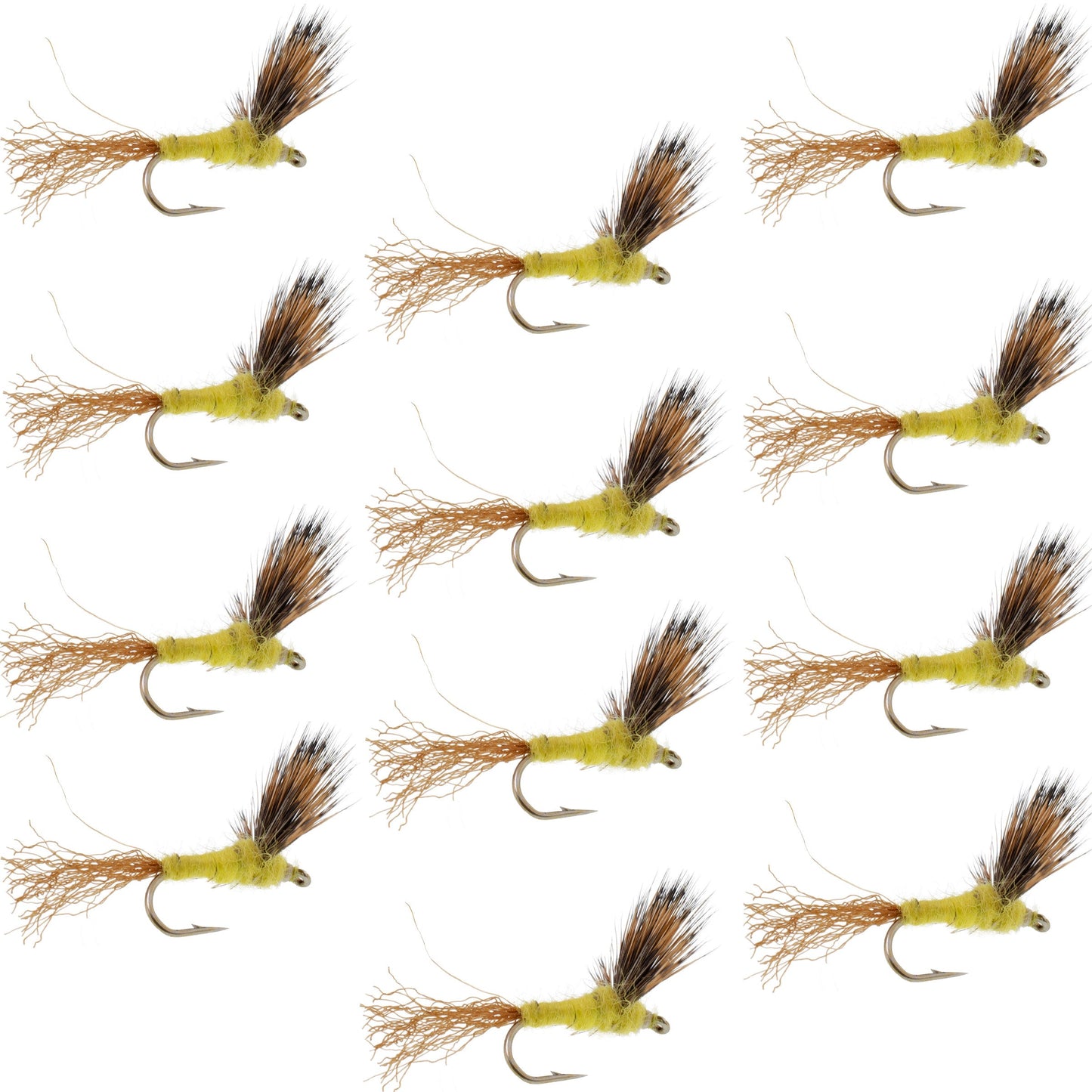 Sparkle Dun Pale Morning Dun PMD Yellow Body Mayfly 12 Flies Hook size 14