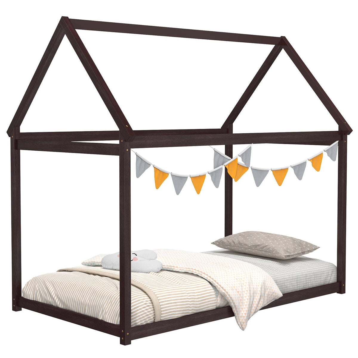 Stable Kids Platform Floor Bed with Roof an