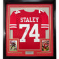 Framed Autographed/Signed Joe Staley 35x39 San Francisco Red Football Jersey Beckett BAS COA