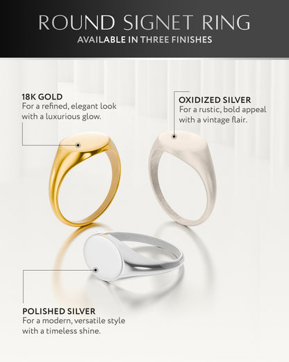 Round Signet Rings (Gold)