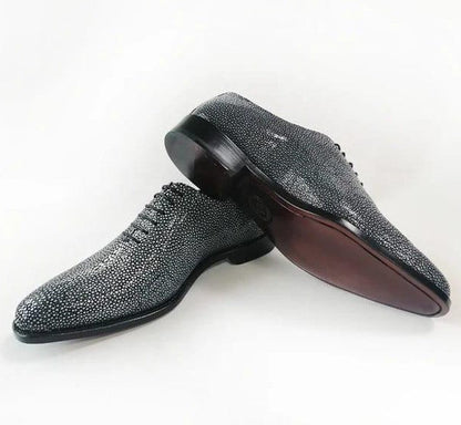 Maurice King Custom Made Stingray Lace-Up Shoe - Grey