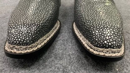 Maurice King II Custom Made Stingray Lace-Up Shoe - Grey