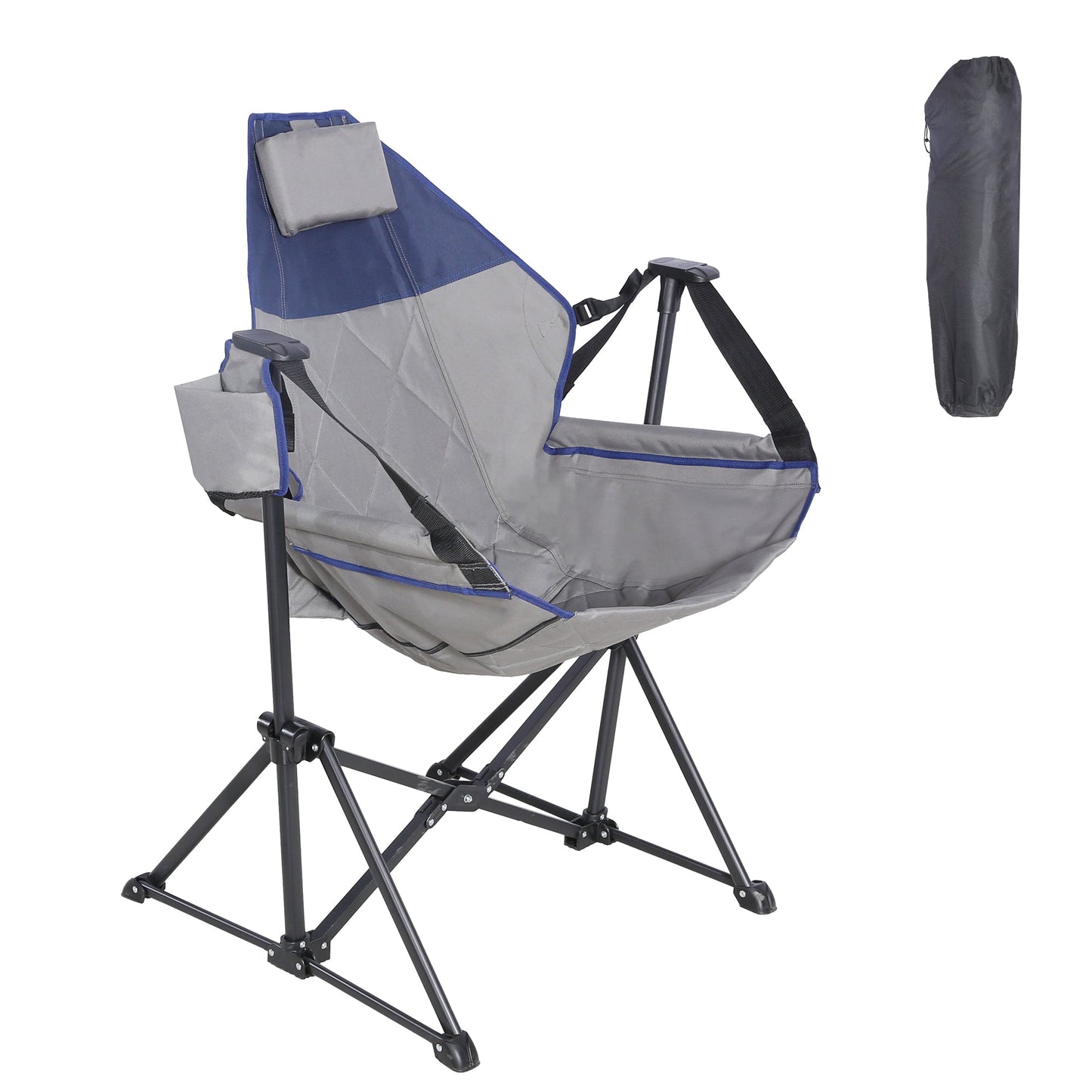Ainfox 2PCS  Adults Heavy Duty Camping Chair High Back Folding Chair with Thickened Steel FramePadded Portable Outdoor Chair