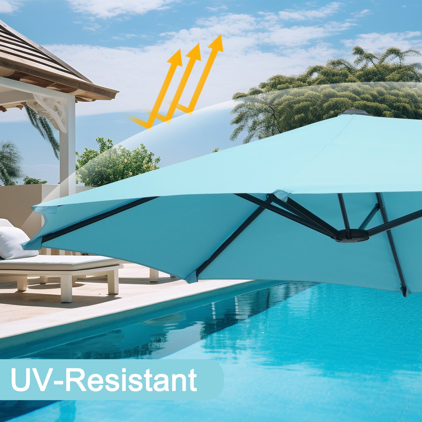 Ainfox 13ft Large Patio Umbrella, Outdoor Double-Sided Rectangle Market Heavy Duty Umbrellas without Base