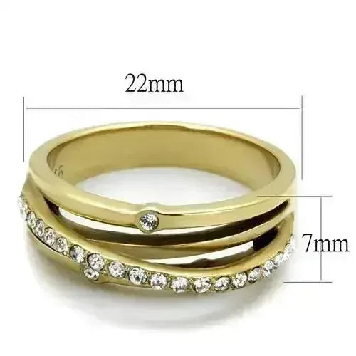 TK2611 IP Gold Stainless Steel Ring – Top Grade Crystal Luxury