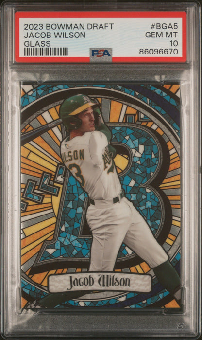 Graded 2023 Topps Bowman Draft Jacob Wilson #BGA5 Glass Rookie RC Baseball Card PSA 10 Gem Mint