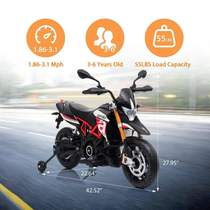 TOBBI 12V Electric Aprilia Licensed Kids Ride-On Motorcycle