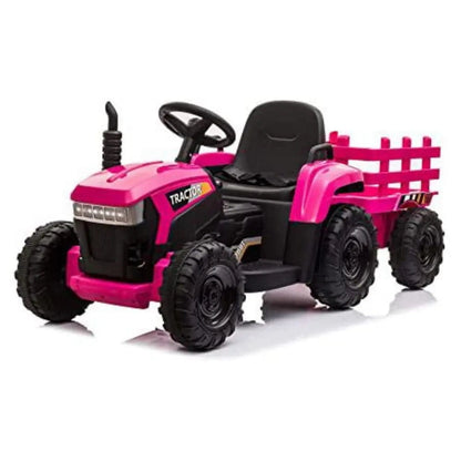 TOBBI 12V Electric Kids Ride-On Tractor with Trailer