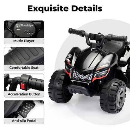 TOBBI 6V Electric Kids Ride-On ATV with Spray Device