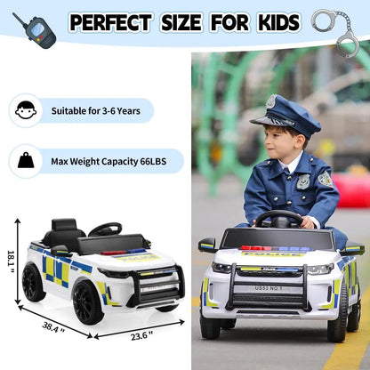 TOBBI 6V Electric Kids Ride-On Police Car