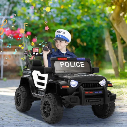 TOBBI 12V 2-Seater Electric Kids Off-Road Police Car
