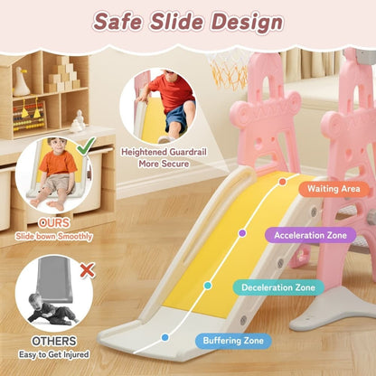 TOBBI & NYEEKOY 4-in-1 Toddler Slide and Swing Playset with Hoop