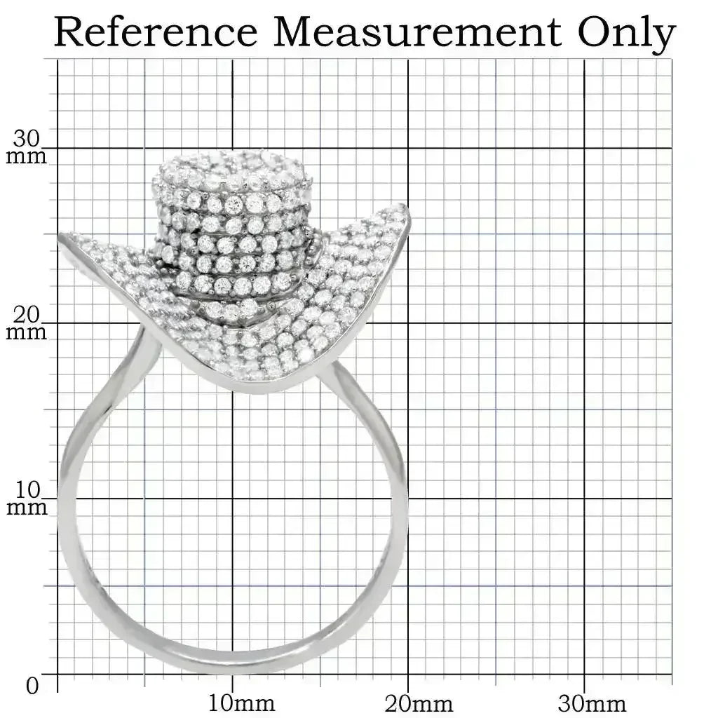 TS015 Rhodium Sterling Silver Ring – AAA Clear CZ Solitaire