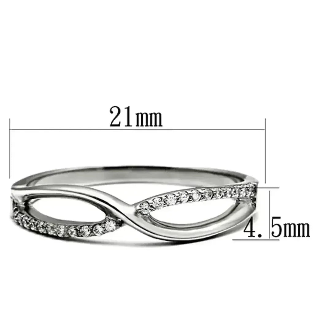 TS087 Rhodium Sterling Silver Ring – AAA Clear CZ Solitaire