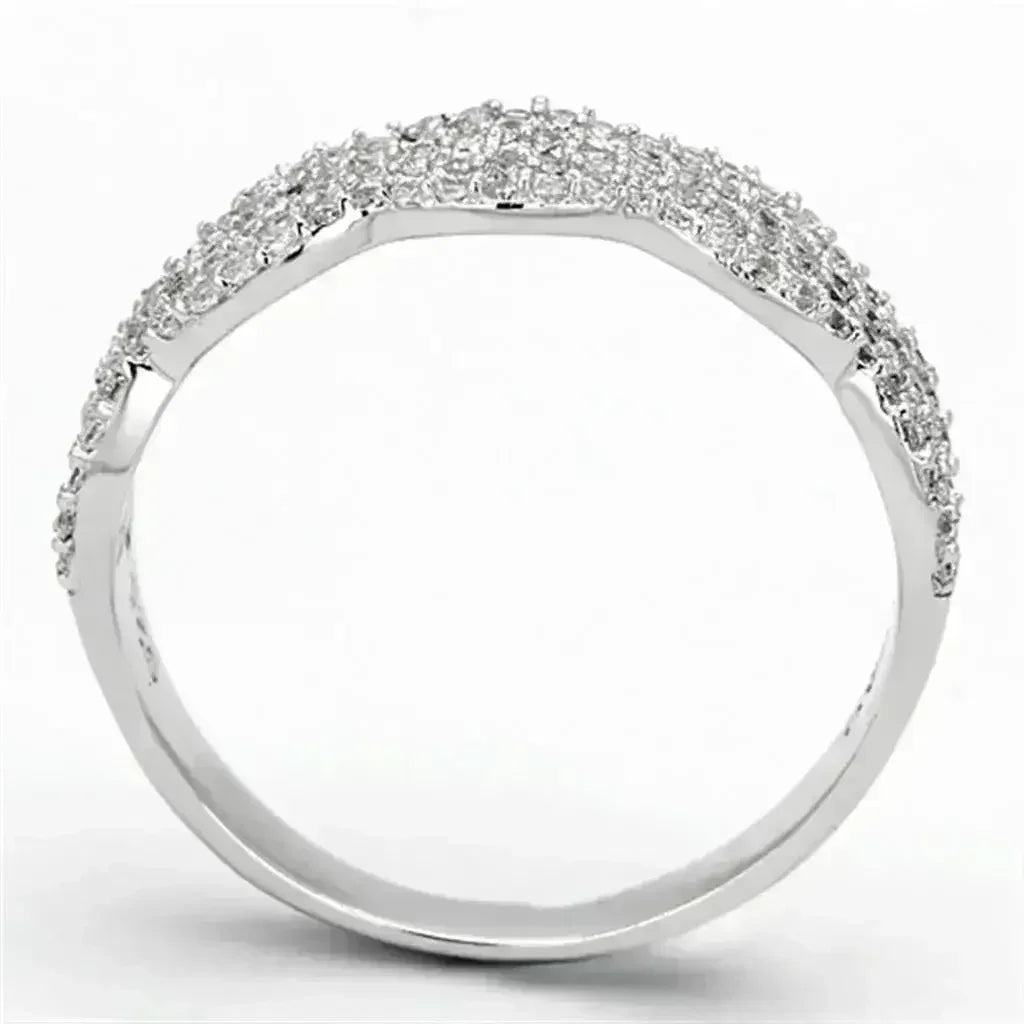 TS106 Rhodium Sterling Silver Ring – AAA Clear CZ Solitaire