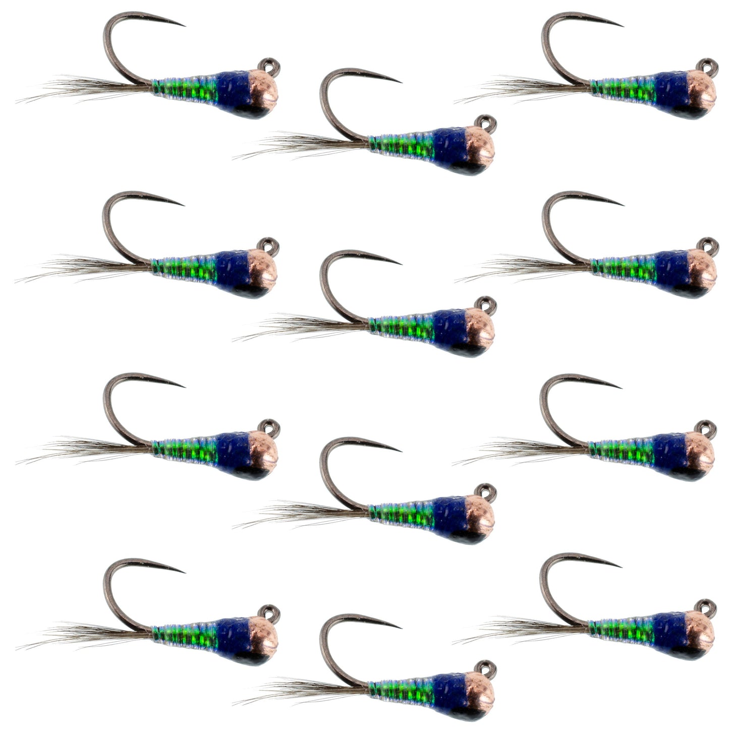 Tungsten Gasolina Perdigon Tactical Jig Euro Nymph 12 Flies Size 18