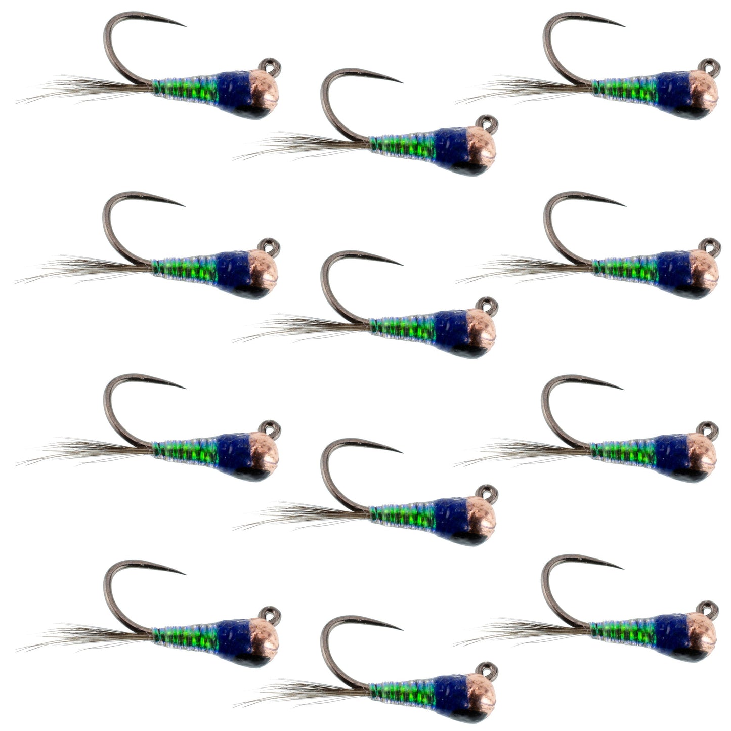 Tungsten Gasolina Perdigon Tactical Jig Euro Nymph 12 Flies Size 16