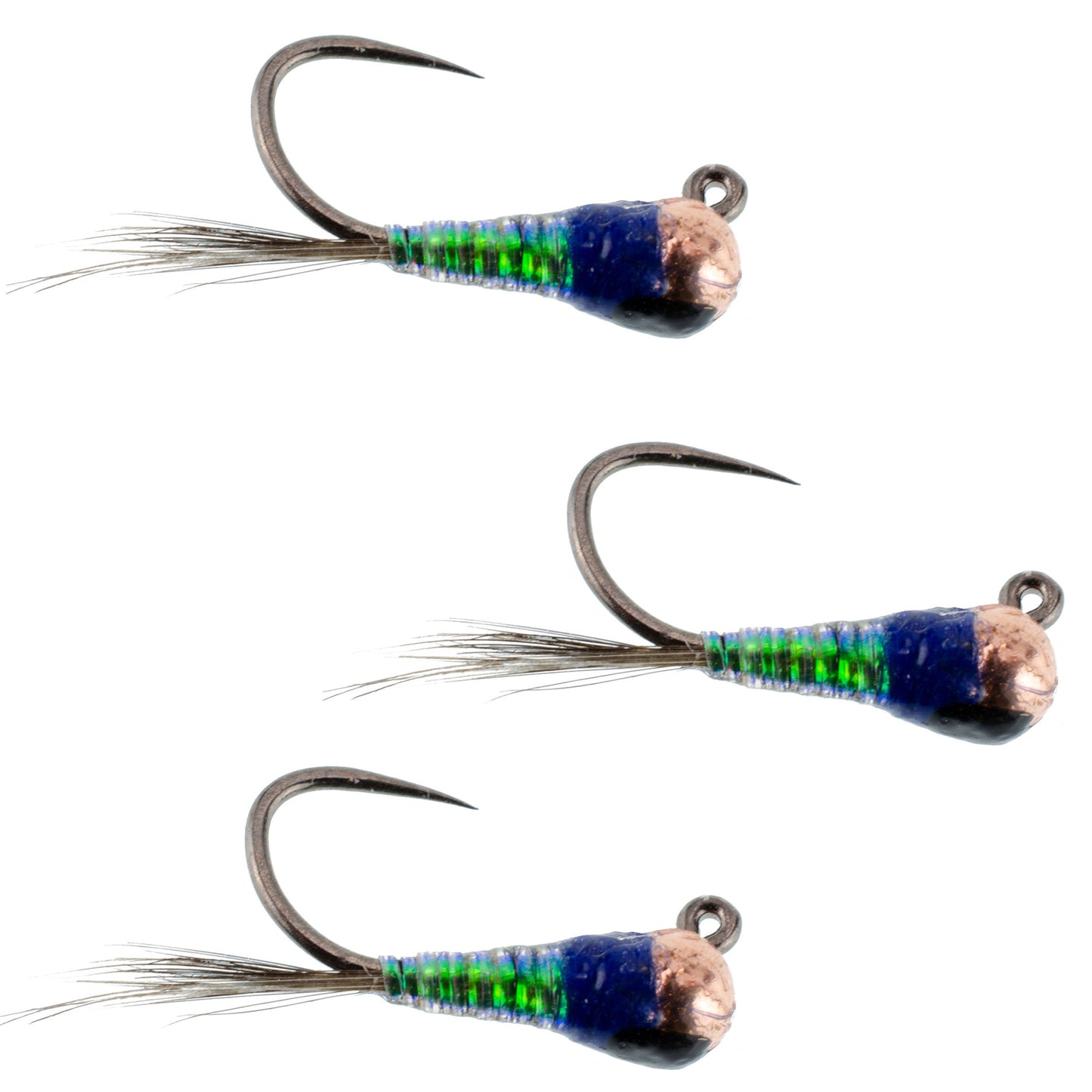 3 Pack Tungsten Gasolina Perdigon Tactical Jig Euro Nymph Fly - Size 14