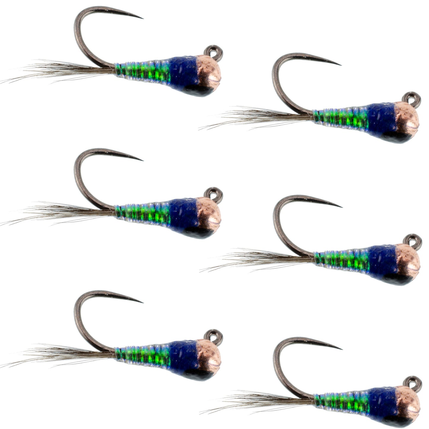 Tungsten Gasolina Perdigon Tactical Jig Euro Nymph Fly - 6 Flies Size 16