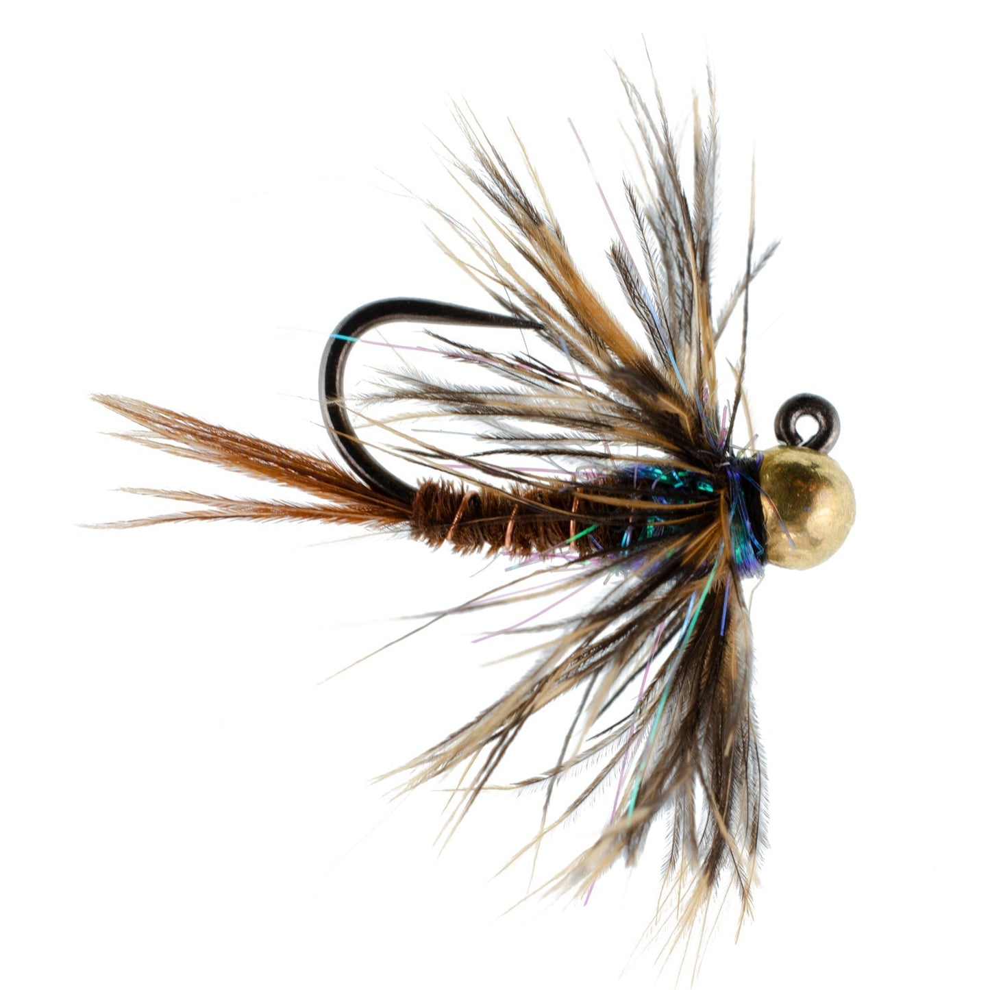 Tungsten Soft Hackle Pheasant Tail Tactical Nymph Euro Jig - 6 Flies Size 12