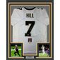 Framed Autographed/Signed Taysom Hill 35x39 New Orleans White Football Jersey JSA COA