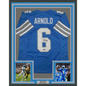 Framed Autographed/Signed Terrion Arnold 35x39 Detroit Blue Football Jersey Beckett BAS COA