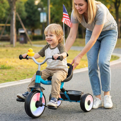 Toddler Tricycle with 3-Position Seat and Storage Basket for Kids