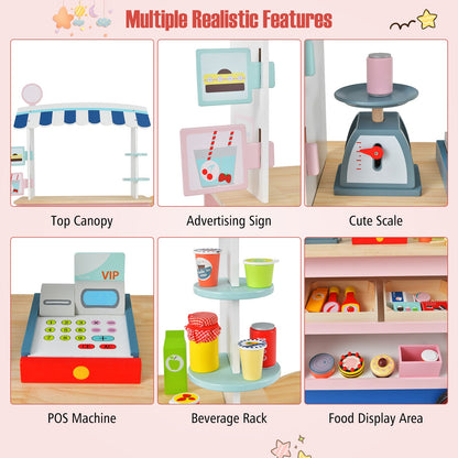 Toy Cart Play Set with POS Machine and Lovely Scale