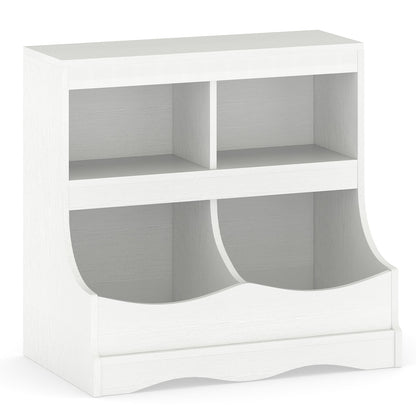 Toy Storage Organizer 4-Cubby Kids Bookcase for Toys and Books