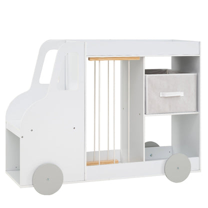 Kids Toy Storage Organizer with Wheels and Stuffed Animal Bin