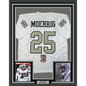 Framed Autographed/Signed Trevon Moehrig 35x39 Las Vegas Oakland White Color Rush Football Jersey JSA COA