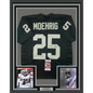 Framed Autographed/Signed Trevon Moehrig 35x39 Las Vegas Oakland Black Football Jersey JSA COA