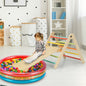 3-in-1 Climbing Set Foldable and Adjustable Kids Triangle Set-Multicolor