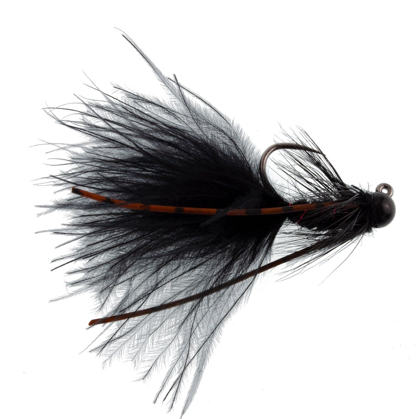 Tungsten Bead Tactical Black Mini Bugger Euro Nymph Fly - 12 Flies Size 8
