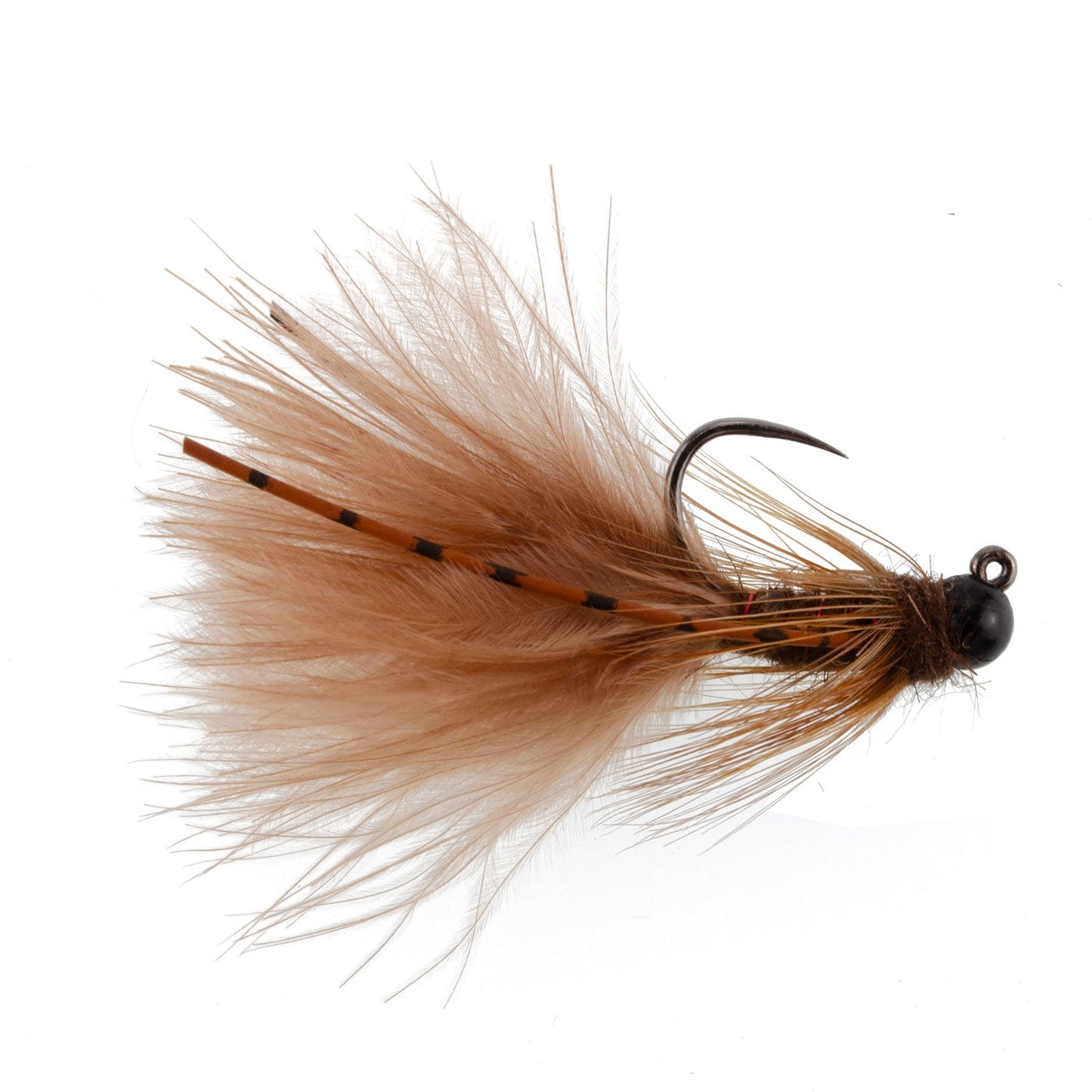 Tungsten Bead Tactical Brown Mini Bugger Euro Nymph Fly - 6 Flies Size 12