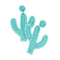 Seed Bead Cactus Earrings