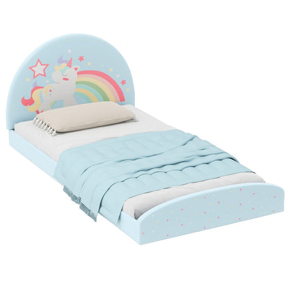Twin Floor Bed Frame Upholstered Twin Size Kids Floor Bed with 210D Oxford Cloth Floor Mat