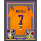 Framed Autographed/Signed Tyrann Mathieu 35x39 LSU Yellow College Football Jersey JSA COA