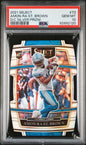 Graded 2021 Panini Select Amon-Ra St. Brown #73 Die Cut Silver Prizm Rookie RC Football Card PSA 10 Gem Mint