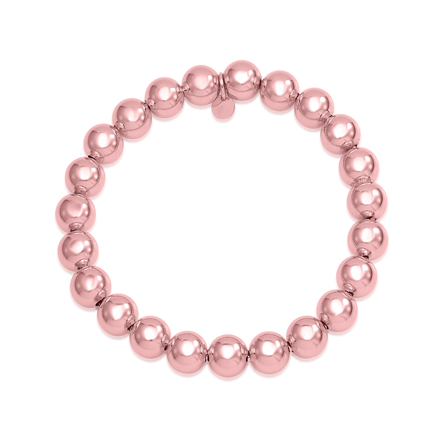 Sterling Silver 925 Polished Large Ball Bead Stretch Bracelet 8mm