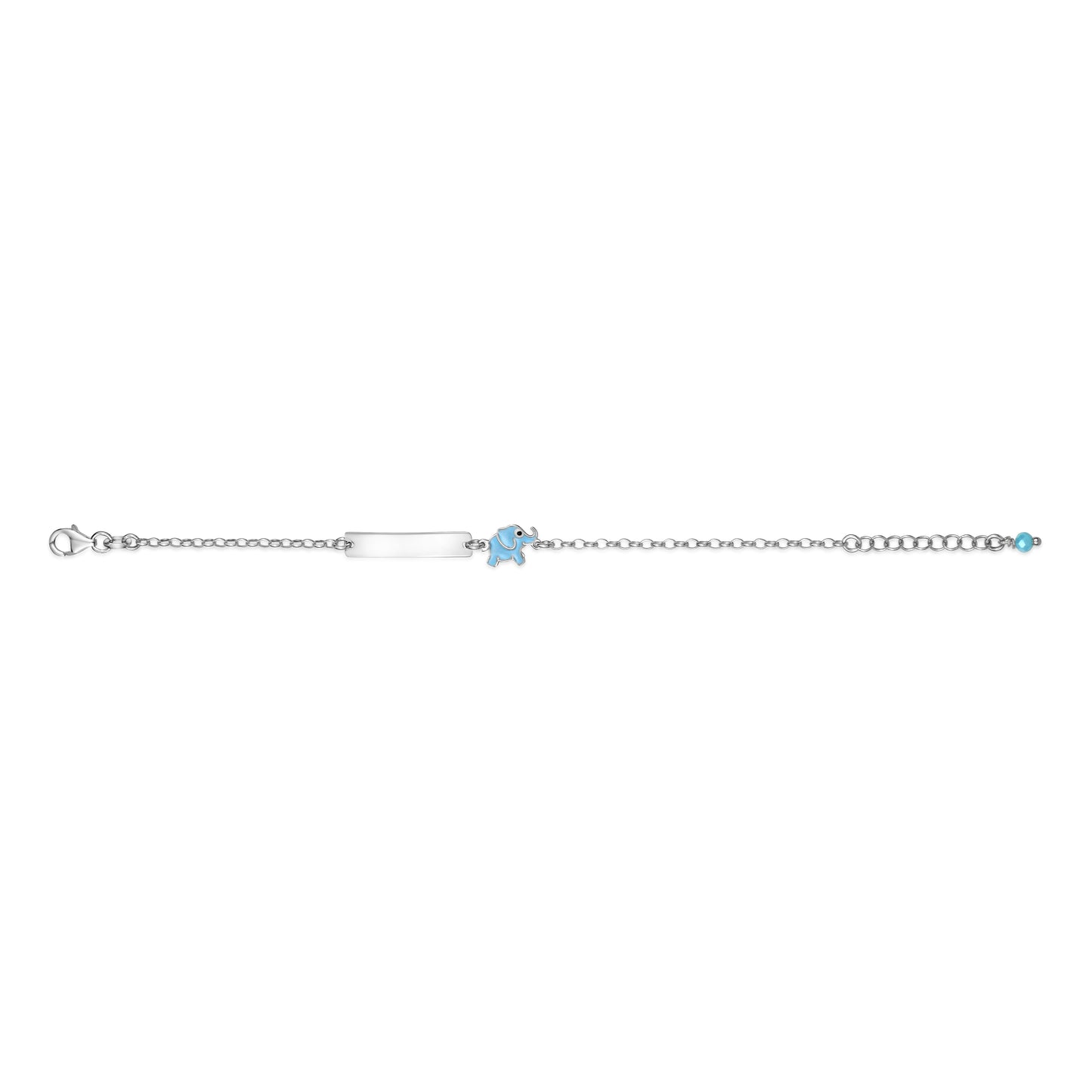 UNICORNJ Sterling Silver 925 Engravable ID Bracelet Rolo Chain for Girls Boys with Enamel 6.5"