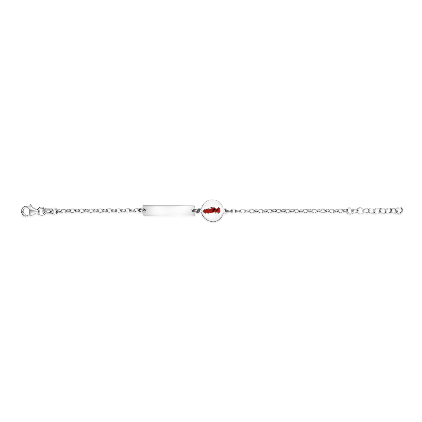 UNICORNJ Sterling Silver 925 Engravable ID Bracelet for Boys Girls Sports Enamel Rolo Chain 6.5"