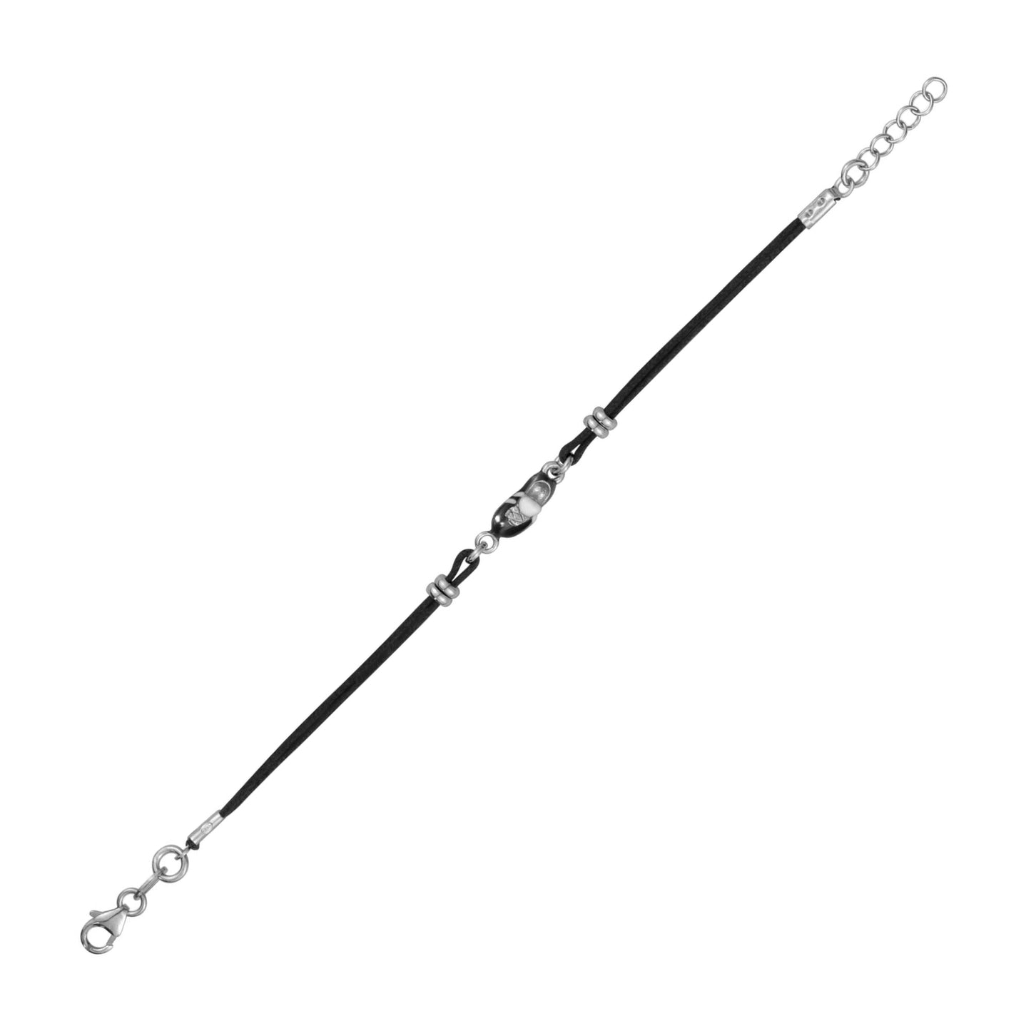 UNICORNJ Sterling Silver 925 Bracelet for Boys Girls Sports with Enamel and Double Cotton Cord 6.5"