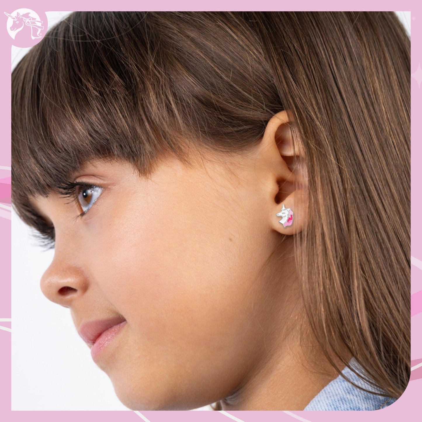 UNICORNJ Sterling Silver 925 Unicorn Earrings Stud for Girls with Enamel