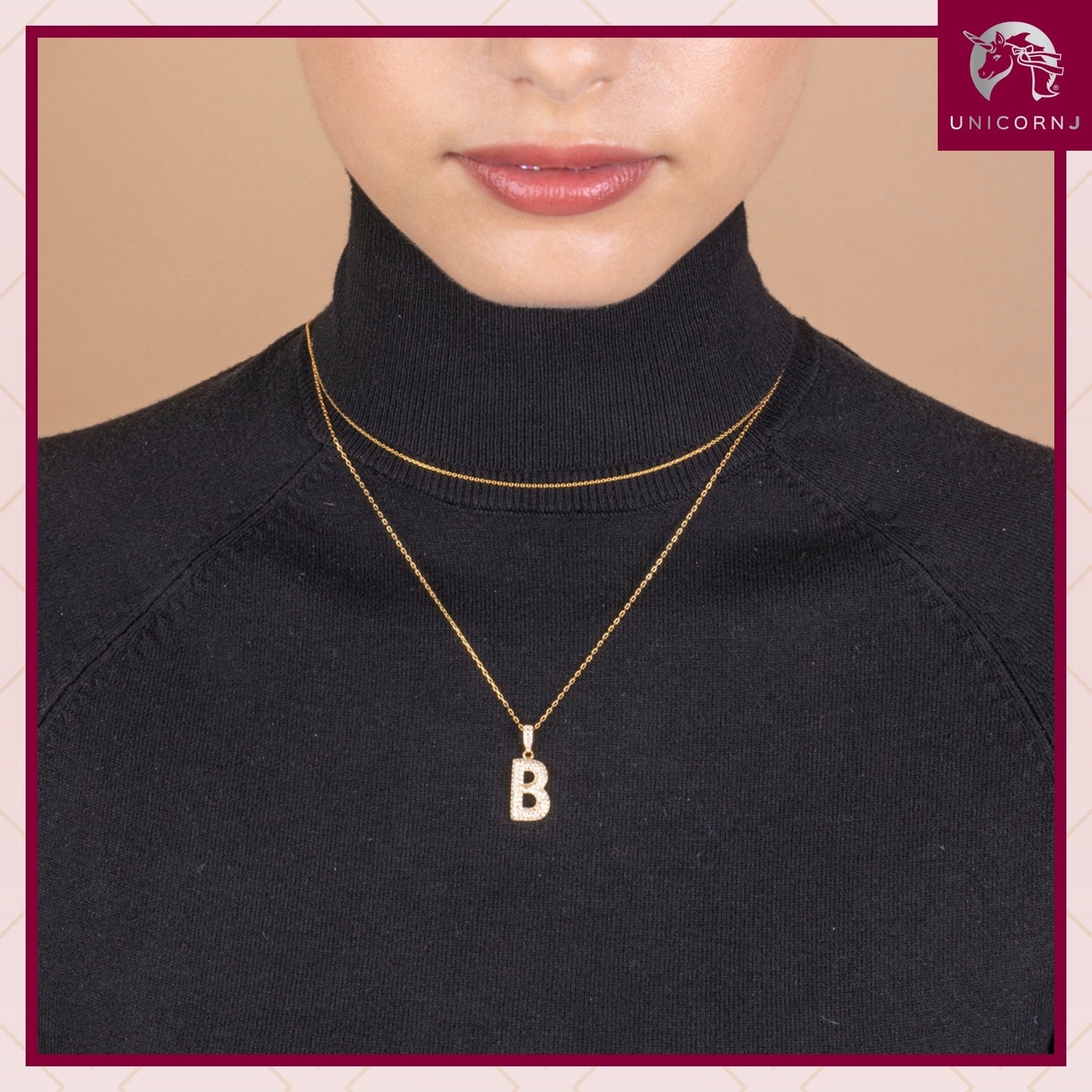 Initial Necklace in Gold-Plated Sterling Silver