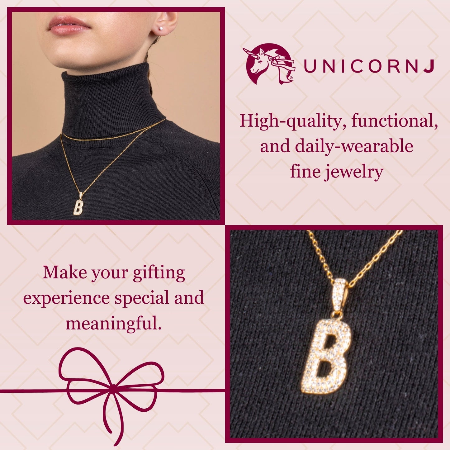 Initial Necklace in Gold-Plated Sterling Silver