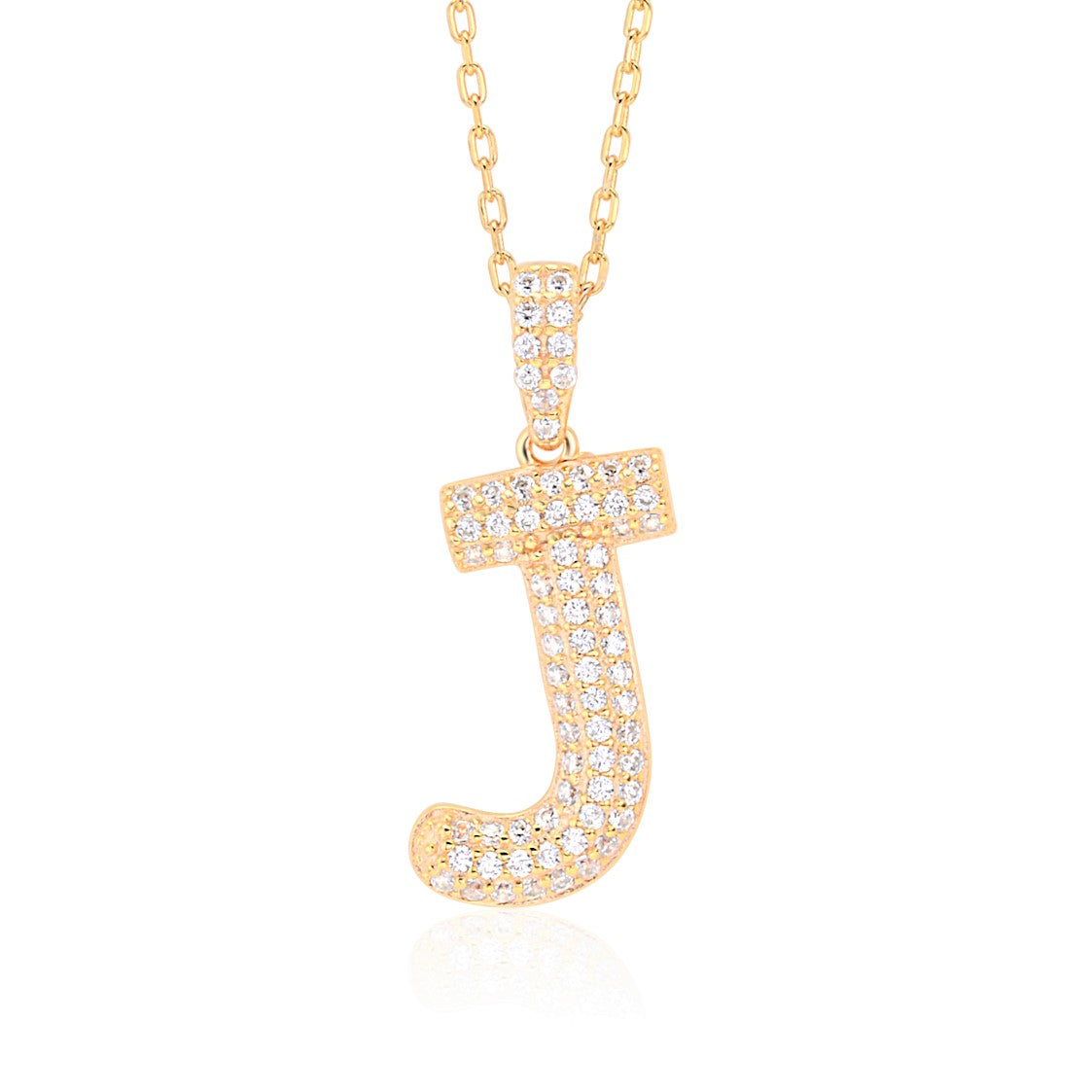 Initial Necklace in Gold-Plated Sterling Silver