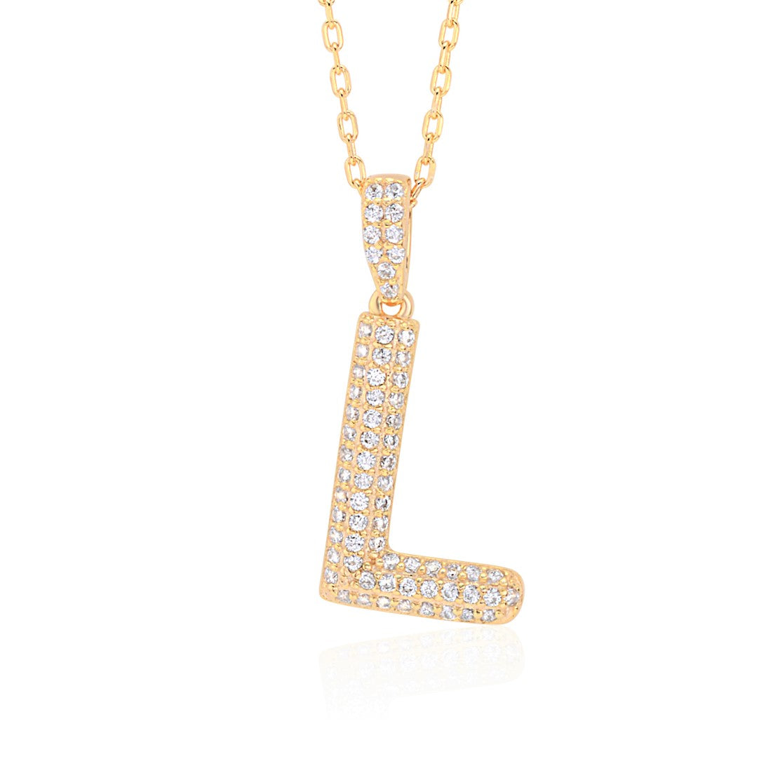 Initial Necklace in Gold-Plated Sterling Silver