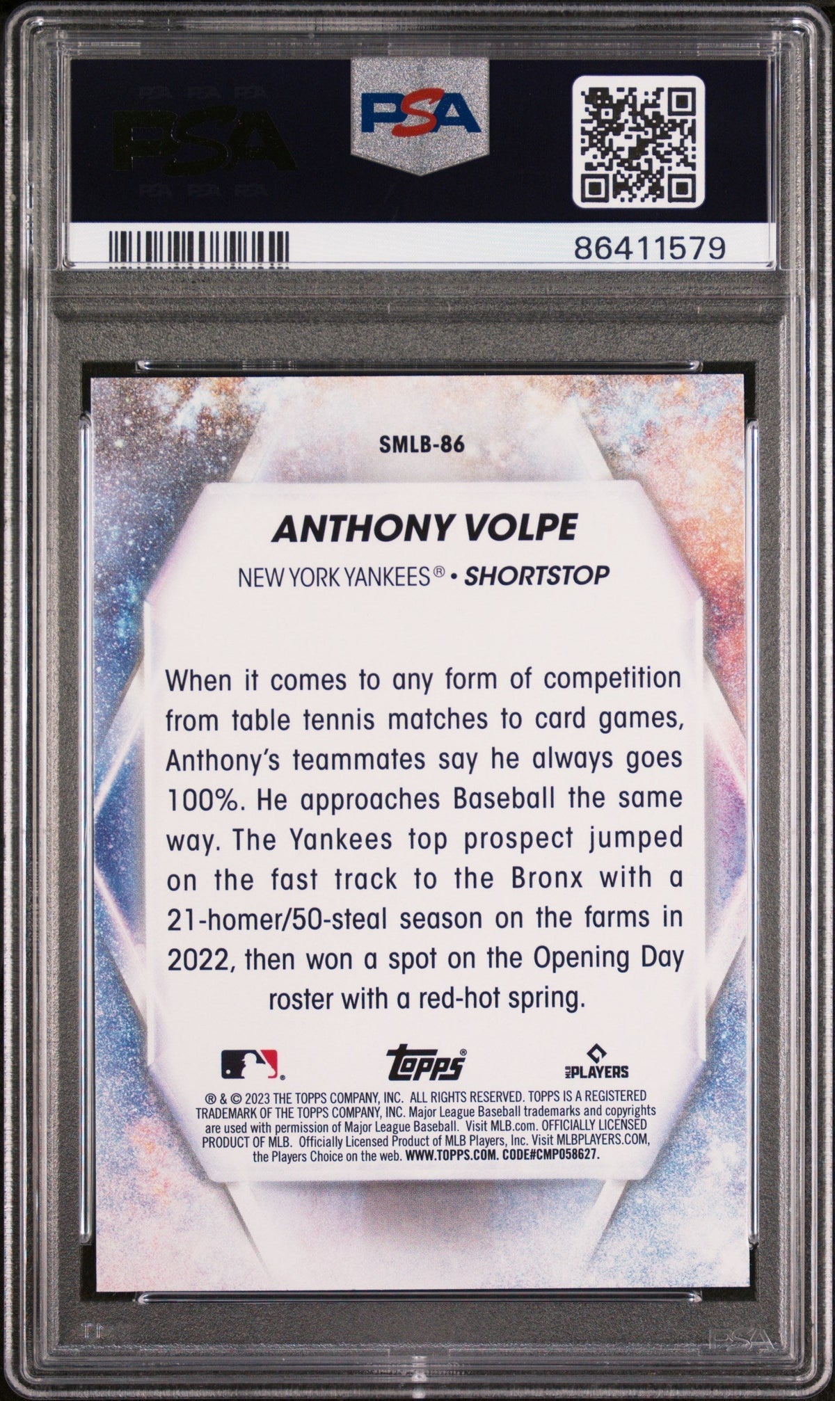 Graded 2023 Topps Anthony Volpe #SMLB86 Stars of MLB Rookie RC Baseball Card PSA 10 Gem Mint