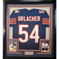 Framed Autographed/Signed Brian Urlacher 35x39 Chicago Bears Blue Football Jersey Beckett BAS COA